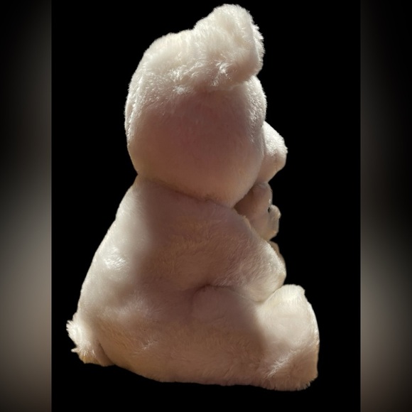 Vintage 1977 Dakin Nature Babies White Bear & Cub Plush Set 9” Hugging Toy - Picture 3 of 7